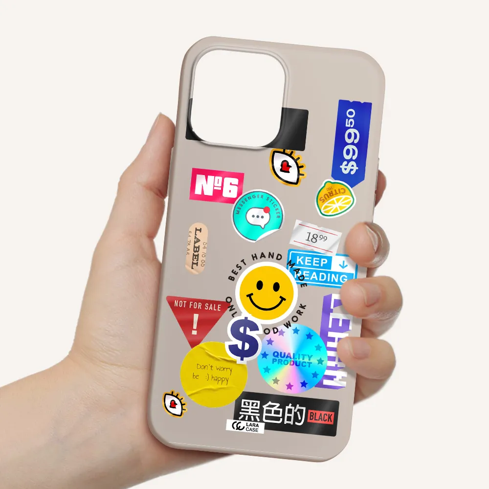 Happy Stıckers Apple iPhone 13 Pro Silicone Stone Case