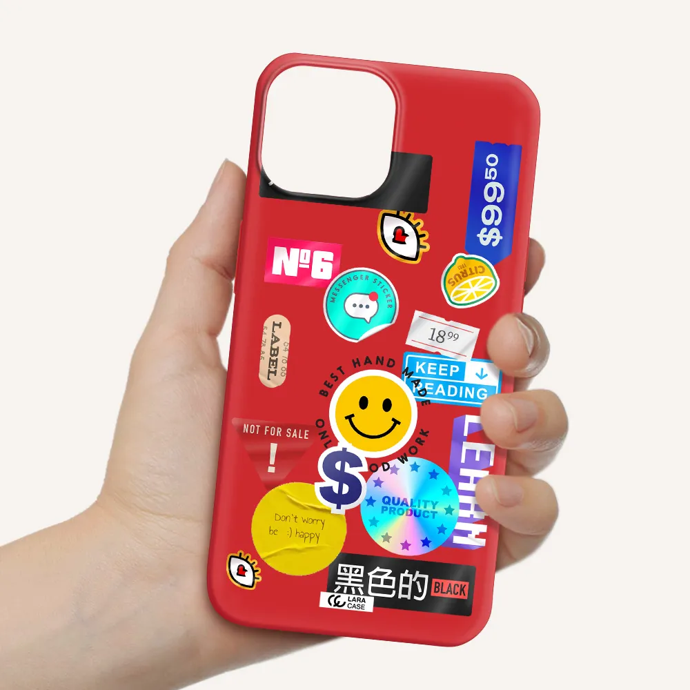 Happy Stıckers Apple iPhone 13 Silicone Imperial Red Case