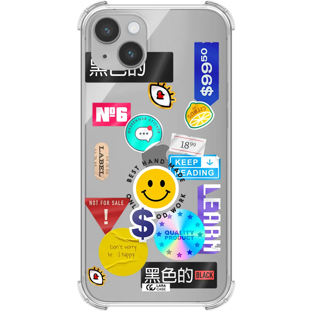 Happy Stıckers Apple iPhone 14 Clear PC Case