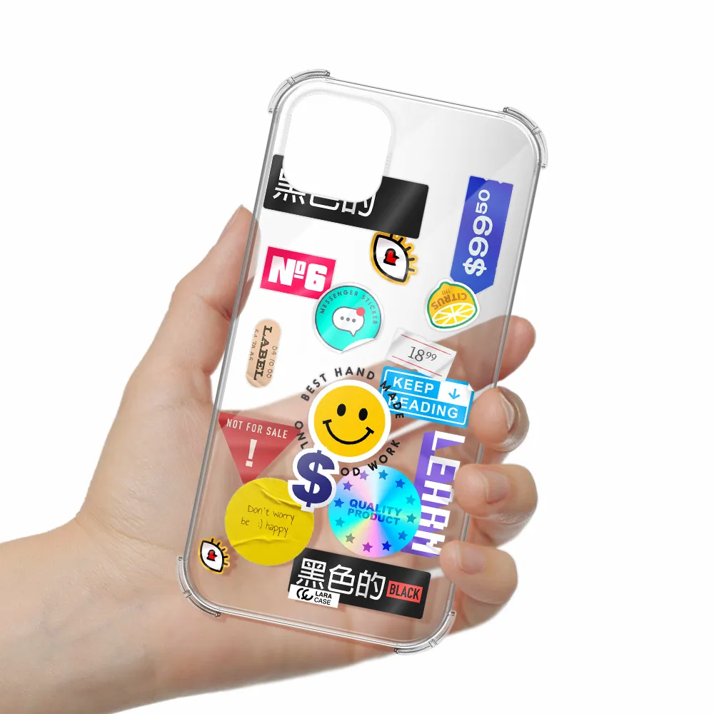 Happy Stıckers Apple iPhone 14 plus Clear PC Case