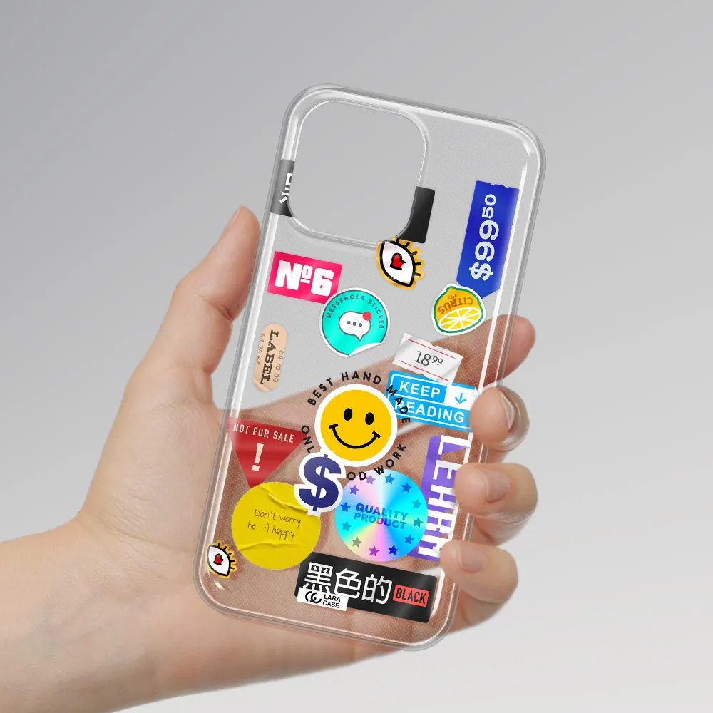 Happy Stıckers Apple iPhone 14 pro Clear TPU Case