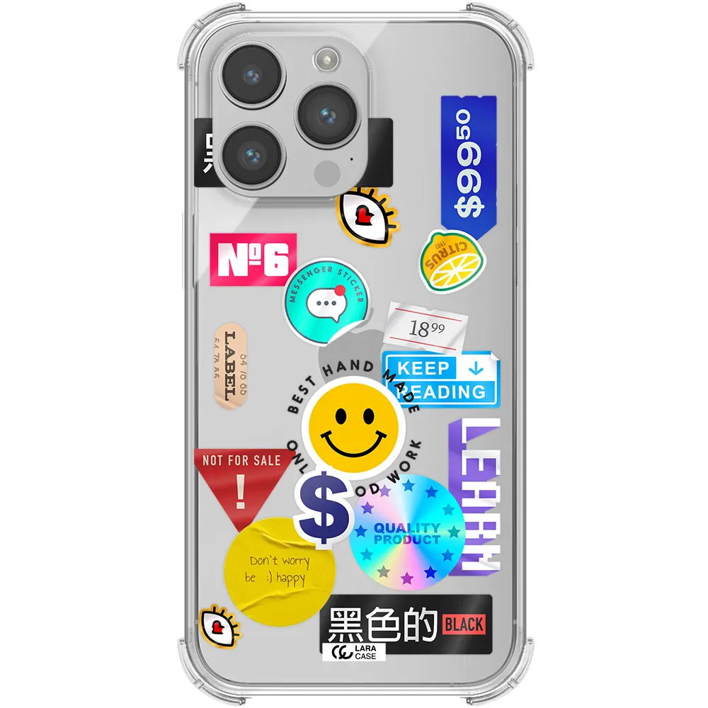 Happy Stıckers Apple iPhone 14 pro max Clear PC Case