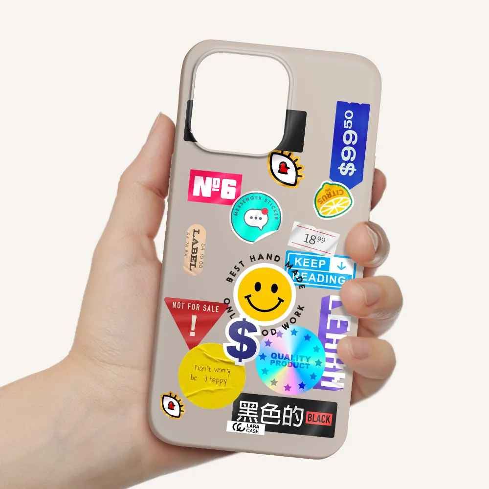 Happy Stıckers Apple iPhone 14 pro Silicone Stone Case