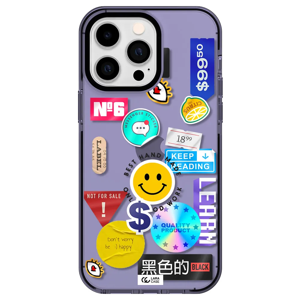 Happy Stıckers Apple iPhone 15 Pro impact Lilac Case