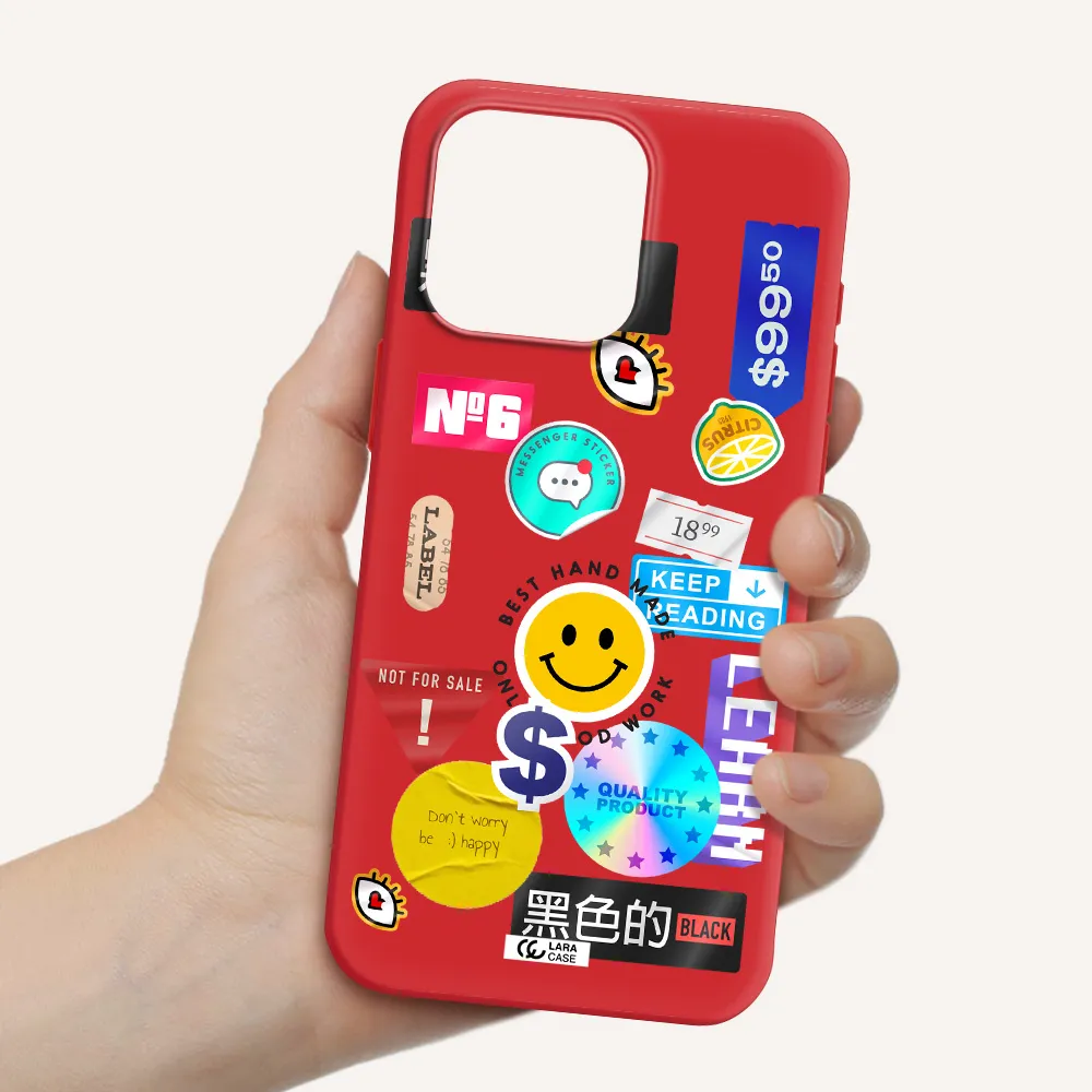 Happy Stıckers Apple Iphone 15 Pro Max Silicone Imperial Red Case