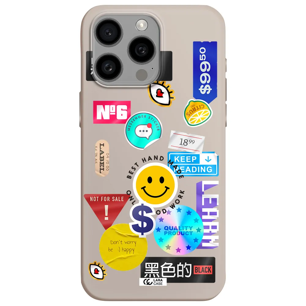 Happy Stıckers Apple Iphone 15 Pro max Silicone Stone Case