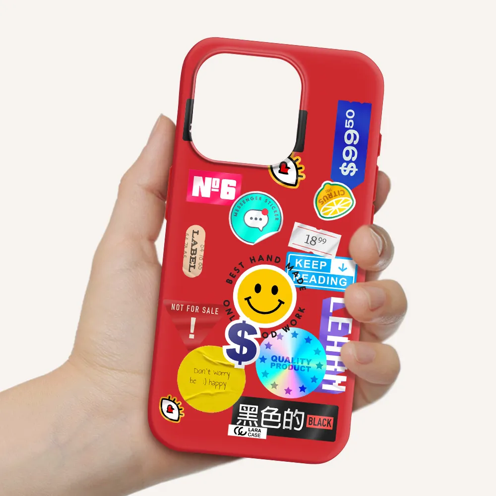 Happy Stıckers Apple Iphone 15 Pro Silicone Imperial Red Case