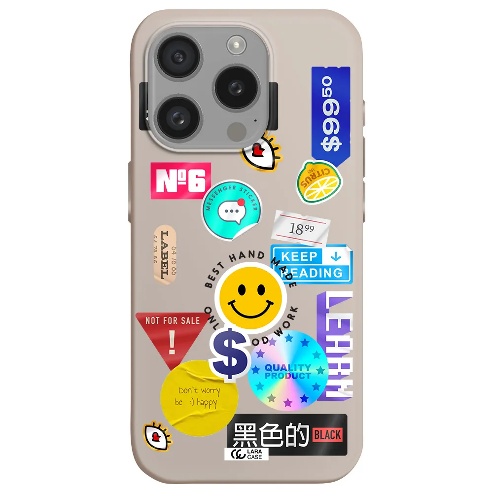 Happy Stıckers Apple Iphone 15 Pro Silicone Stone Case