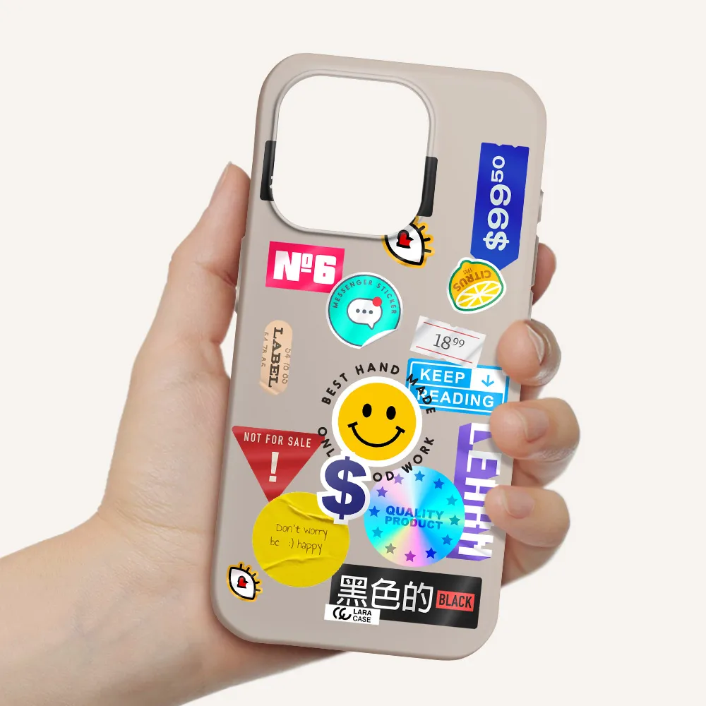 Happy Stıckers Apple Iphone 15 Pro Silicone Stone Case