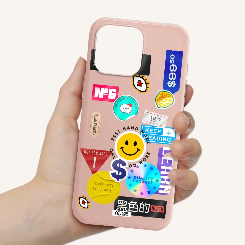 Happy Stıckers Apple Iphone 16 Pro Max Silicone Pastel Pink Case