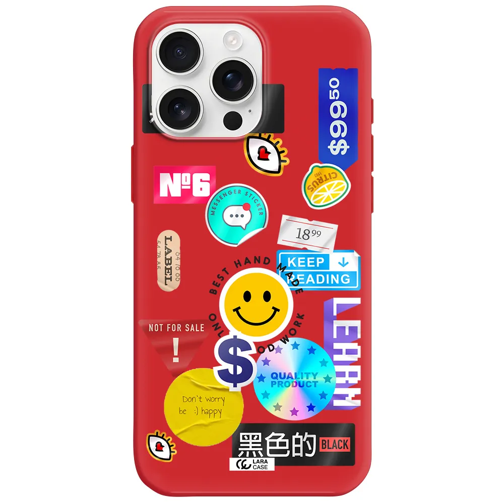 Happy Stıckers Apple Iphone 16 Pro Max Silicone Stone Case