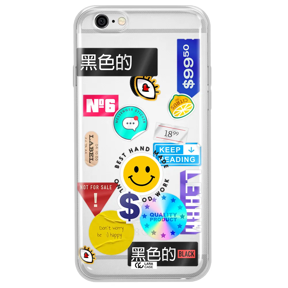 Happy Stıckers Apple iPhone 6 Clear TPU Case