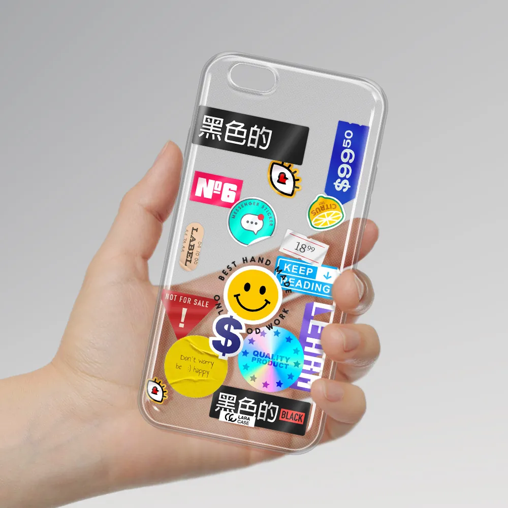 Happy Stıckers Apple iPhone 6 Clear TPU Case