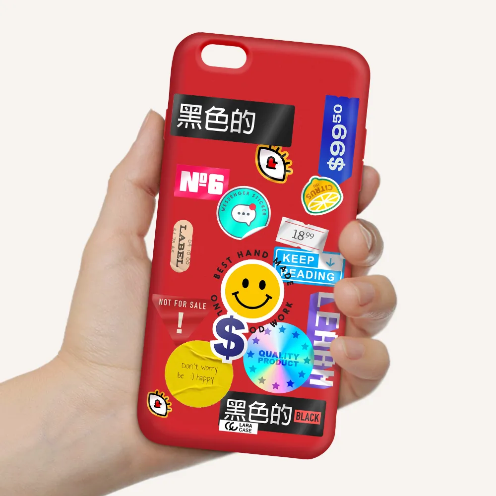 Happy Stıckers Apple iPhone 6 plus Silicone Imperial Red Case
