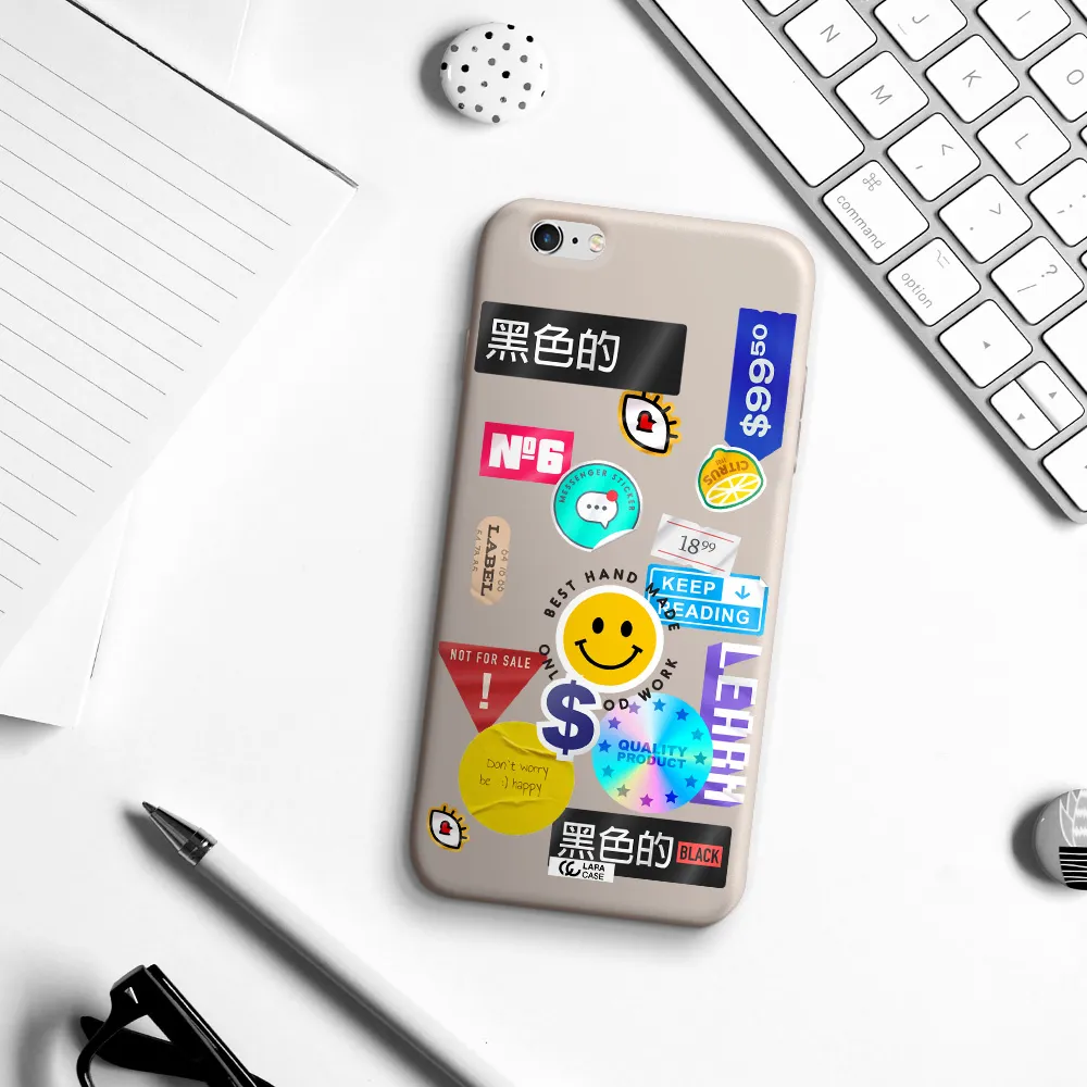 Happy Stıckers Apple iPhone 6 s plus Silicone Stone Case