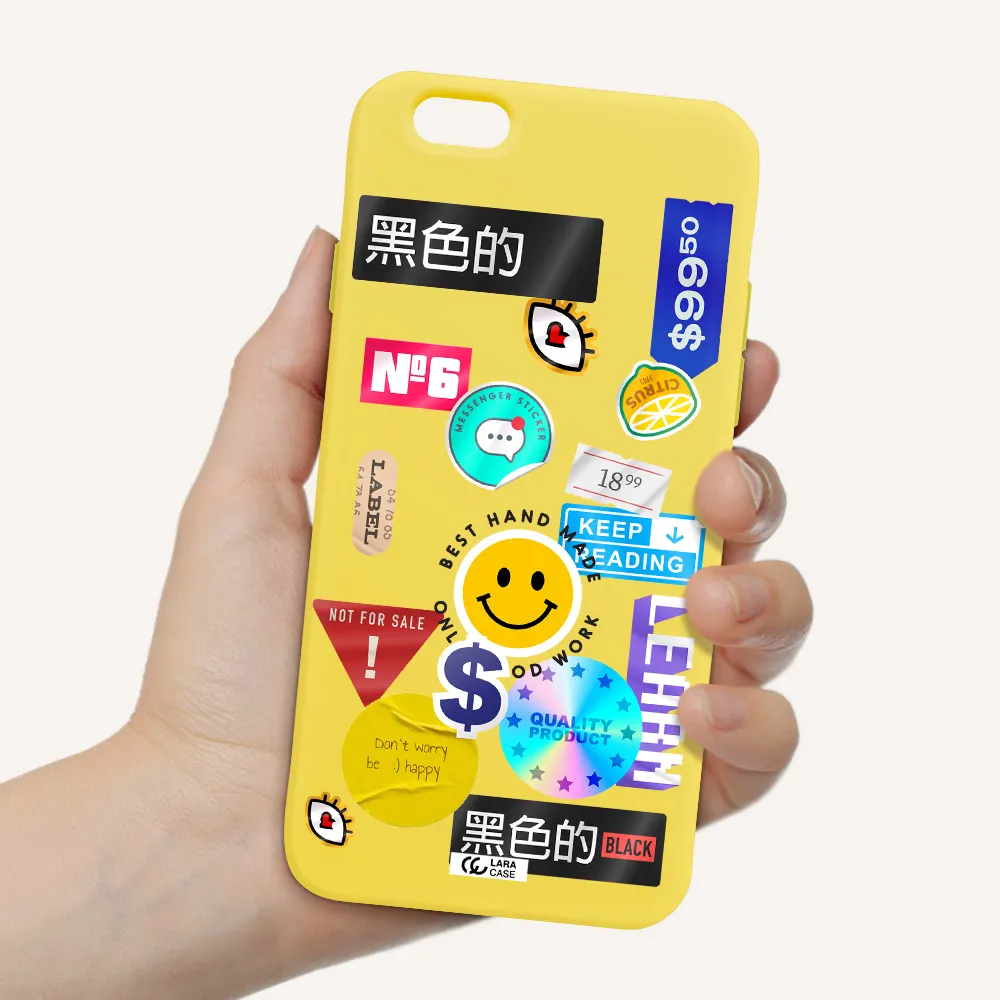Happy Stıckers Apple iPhone 6 Silicone canary yellow Case