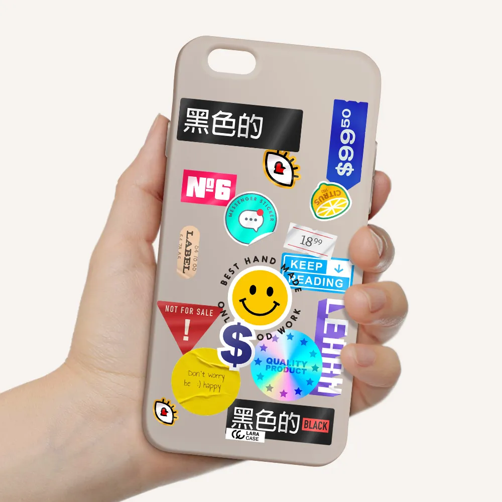 Happy Stıckers Apple iPhone 6 Silicone Stone Case