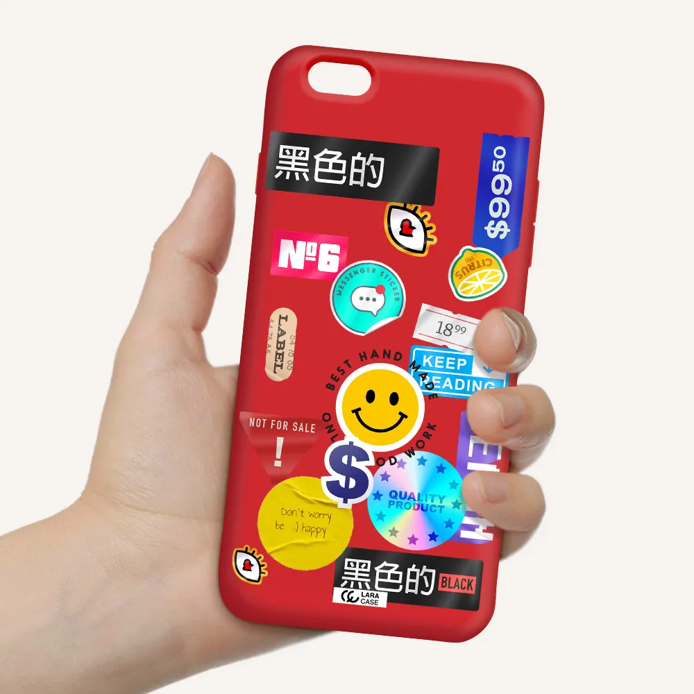 Happy Stıckers Apple iPhone 6S Silicone Imperial Red Case
