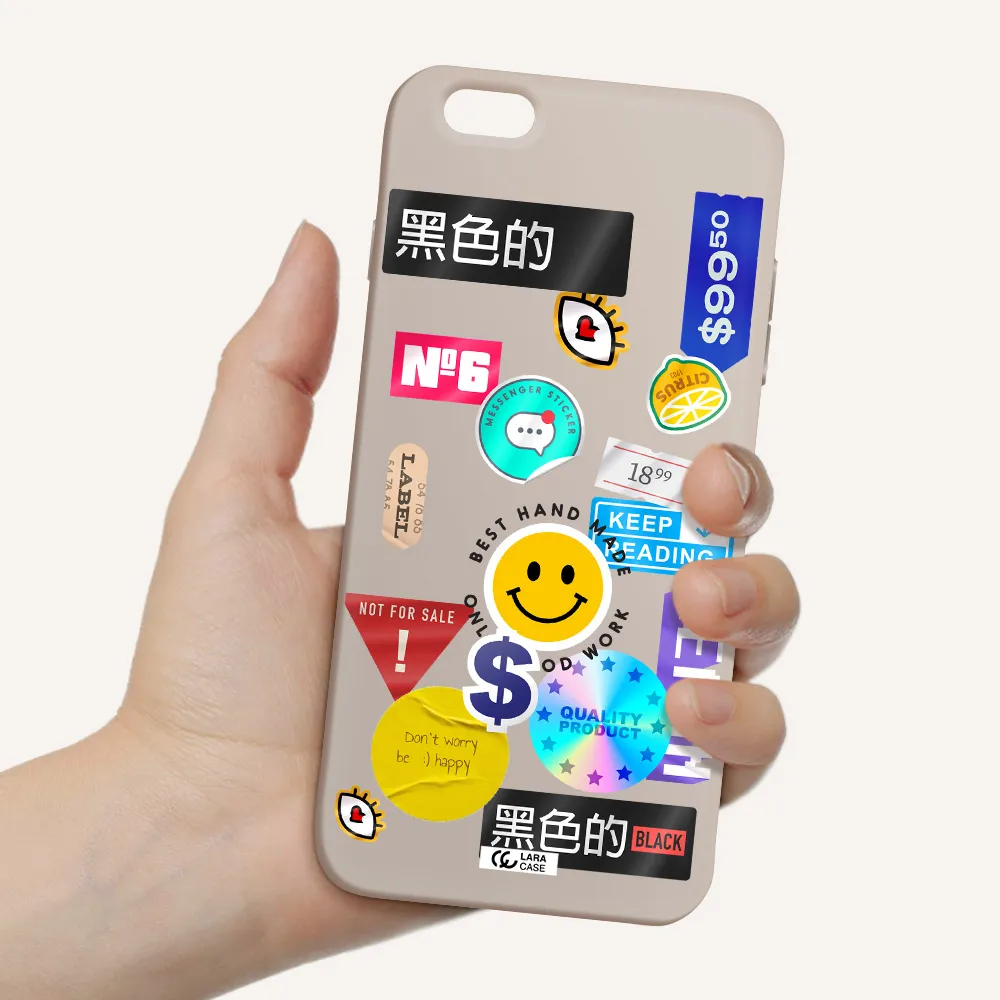 Happy Stıckers Apple iPhone 6S Silicone Stone Case