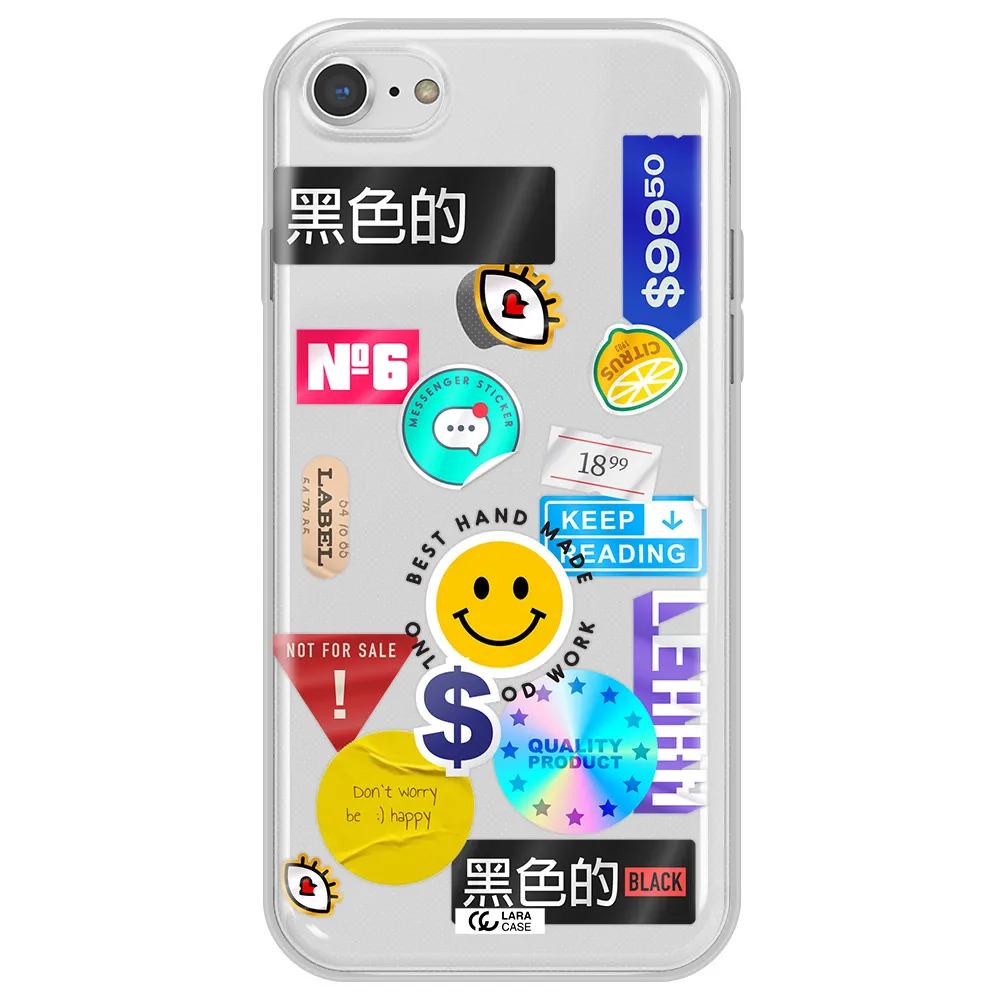 Happy Stıckers Apple iPhone 7 Clear TPU Case