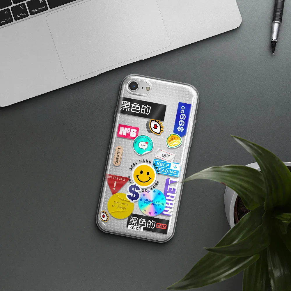 Happy Stıckers Apple iPhone 7 Clear TPU Case