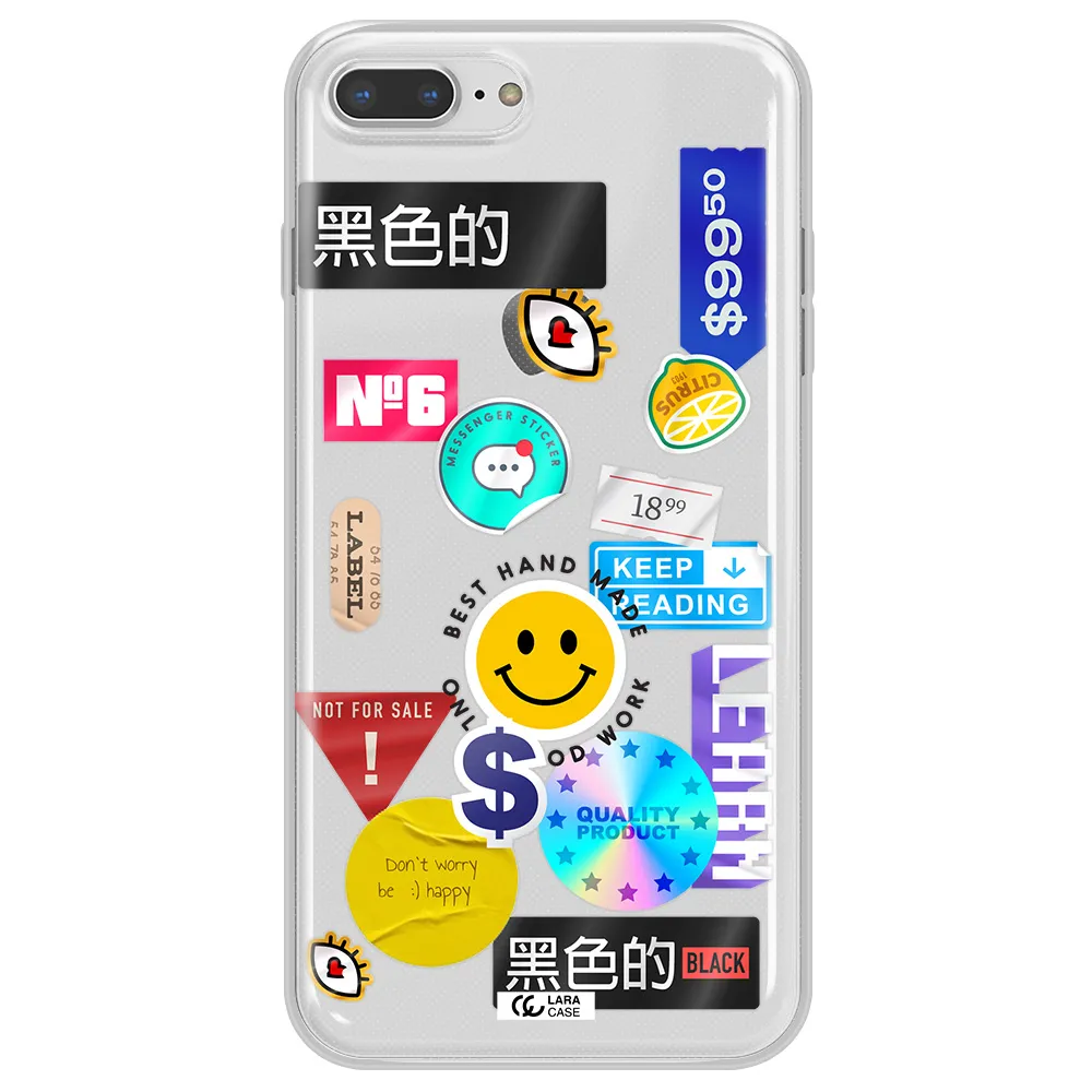 Happy Stıckers Apple iPhone 7 plus Clear TPU Case