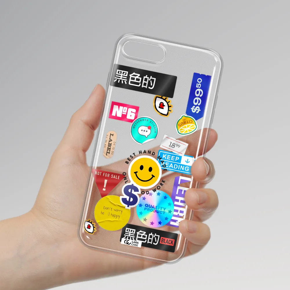 Happy Stıckers Apple iPhone 8 plus Clear TPU Case