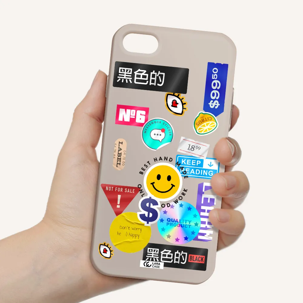 Happy Stıckers Apple iPhone 8 Silicone Stone Case