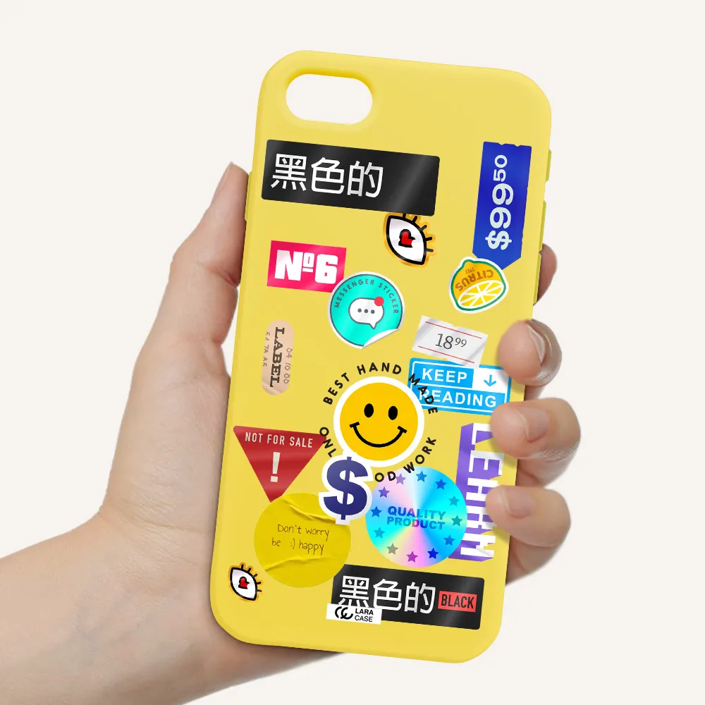Happy Stıckers Apple iPhone se 2020 Silicone canary yellow Case