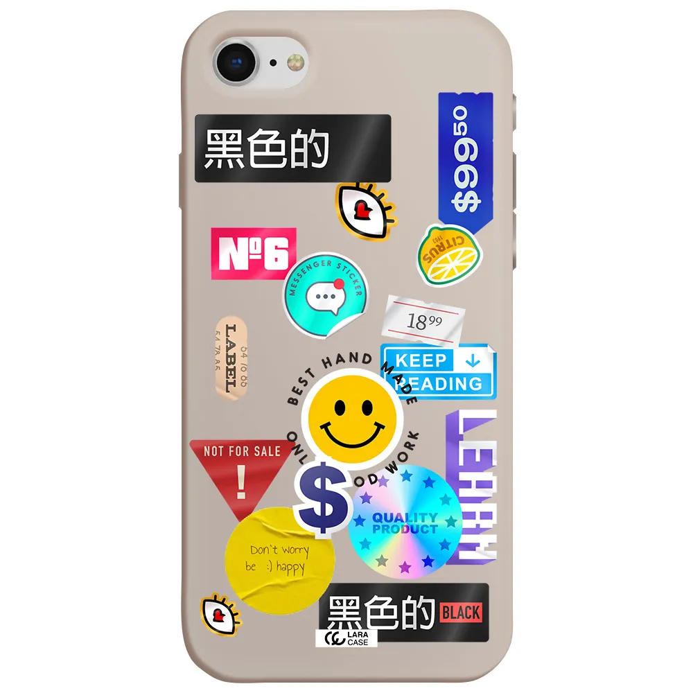 Happy Stıckers Apple iPhone se 2020 Silicone Stone Case