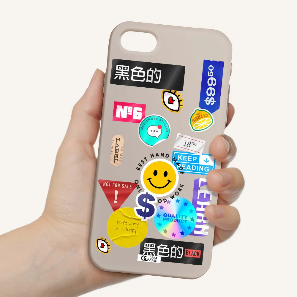 Happy Stıckers Apple iPhone se 2020 Silicone Stone Case