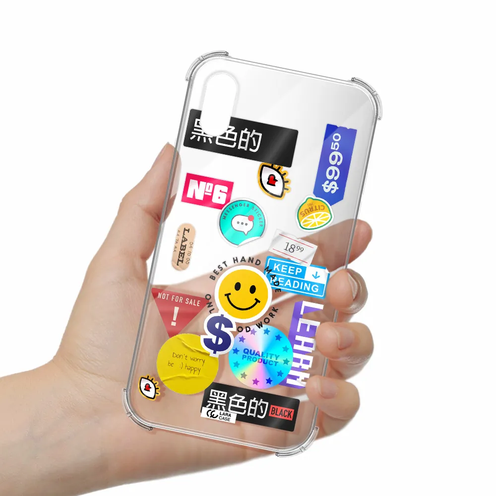 Happy Stıckers Apple iPhone X Clear PC Case