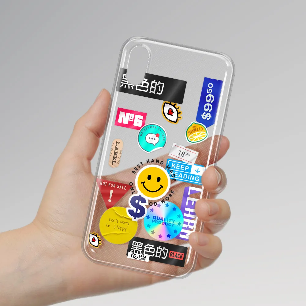 Happy Stıckers Apple iPhone X Clear TPU Case