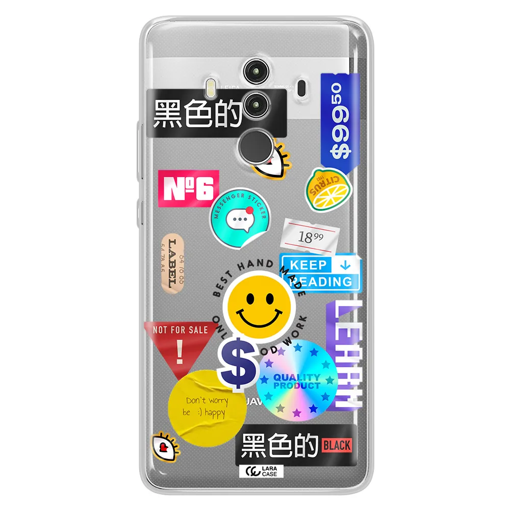 Happy Stıckers Huawei Mate 10 Clear TPU Case