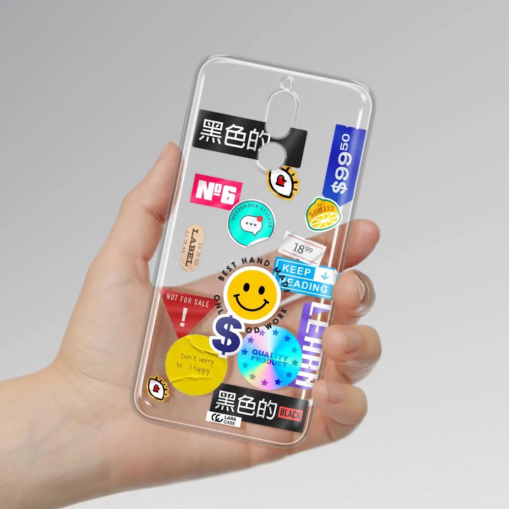 Happy Stıckers Huawei Mate 10 Lite Clear TPU Case