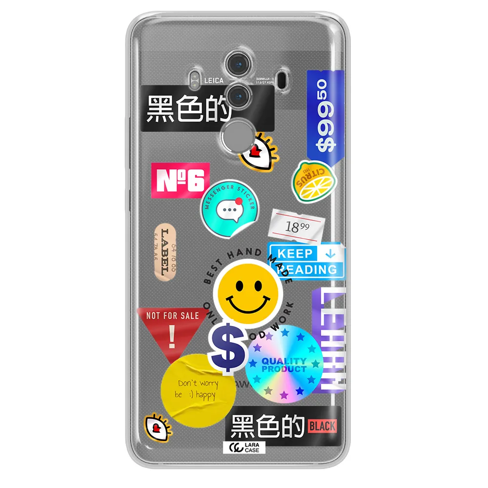 Happy Stıckers Huawei Mate 10 Pro Clear TPU Case