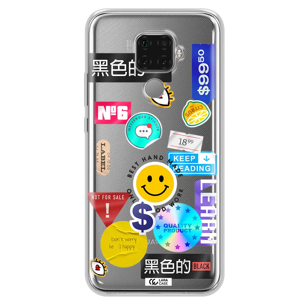 Happy Stıckers Huawei Mate 30 Lite Clear TPU Case