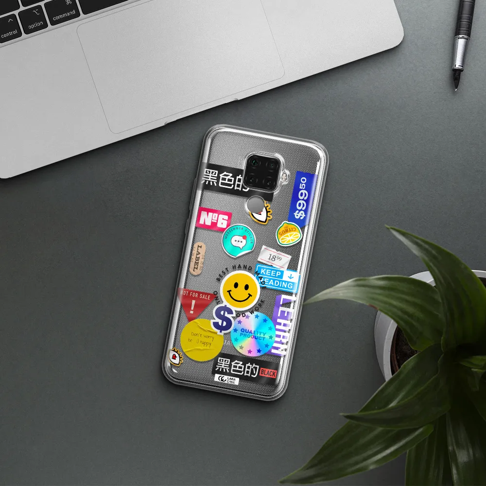 Happy Stıckers Huawei Mate 30 Lite Clear TPU Case
