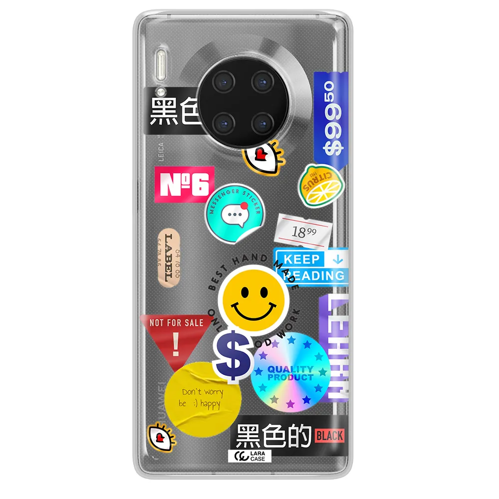 Happy Stıckers Huawei Mate 30 Pro Clear TPU Case