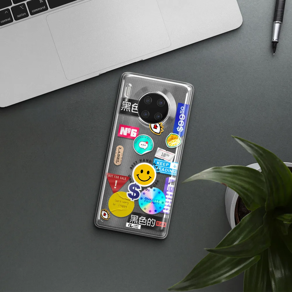 Happy Stıckers Huawei Mate 30 Pro Clear TPU Case