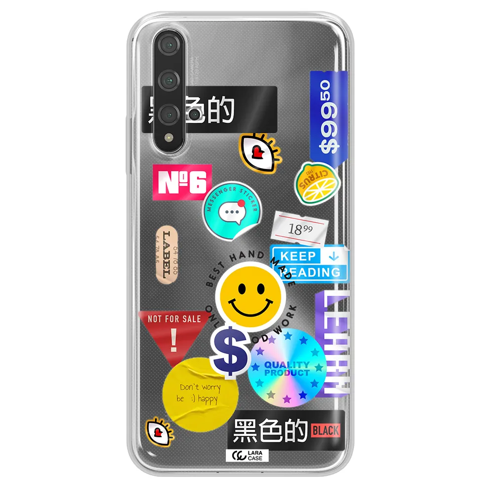 Happy Stıckers Huawei Nova 5t Clear TPU Case