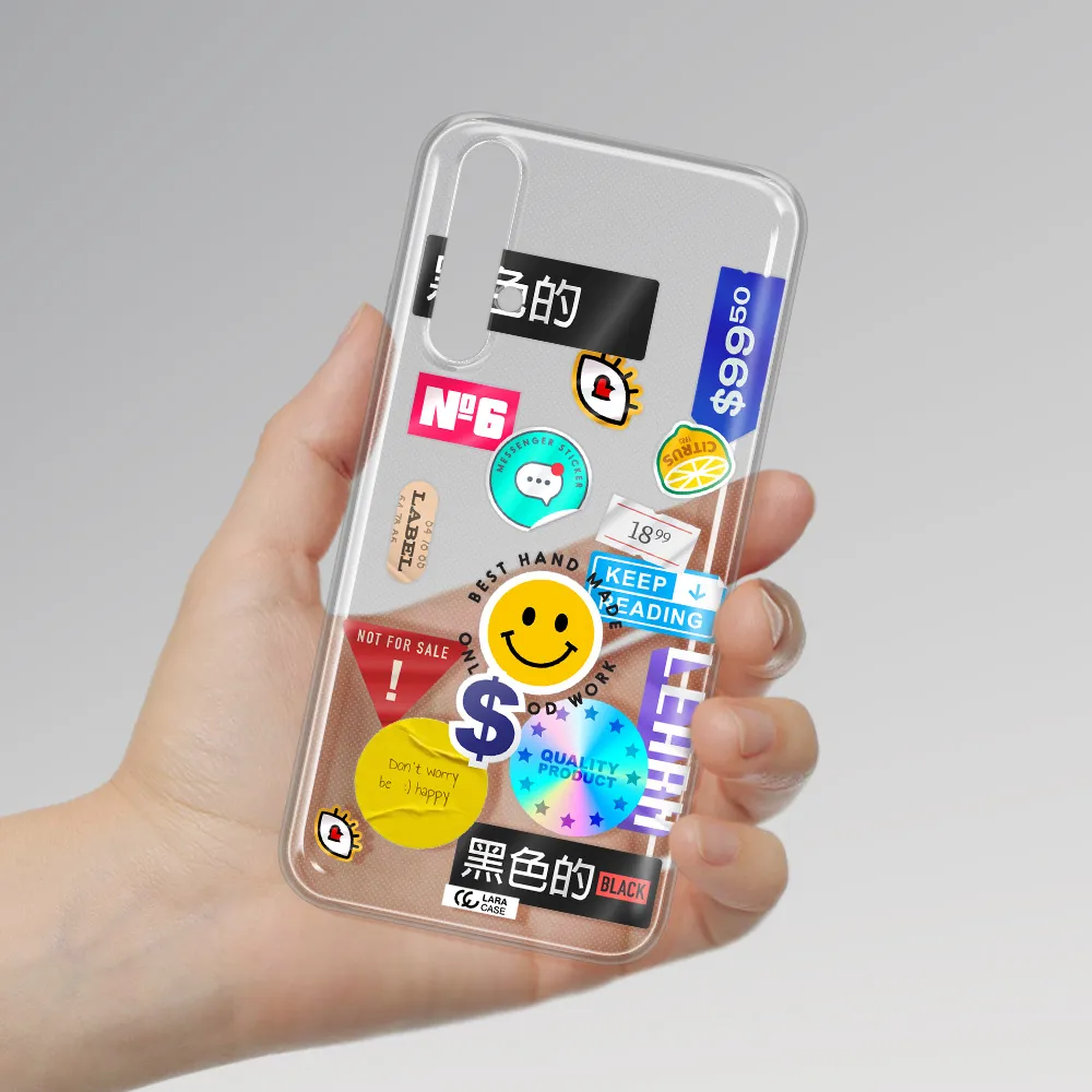Happy Stıckers Huawei Nova 5t Clear TPU Case