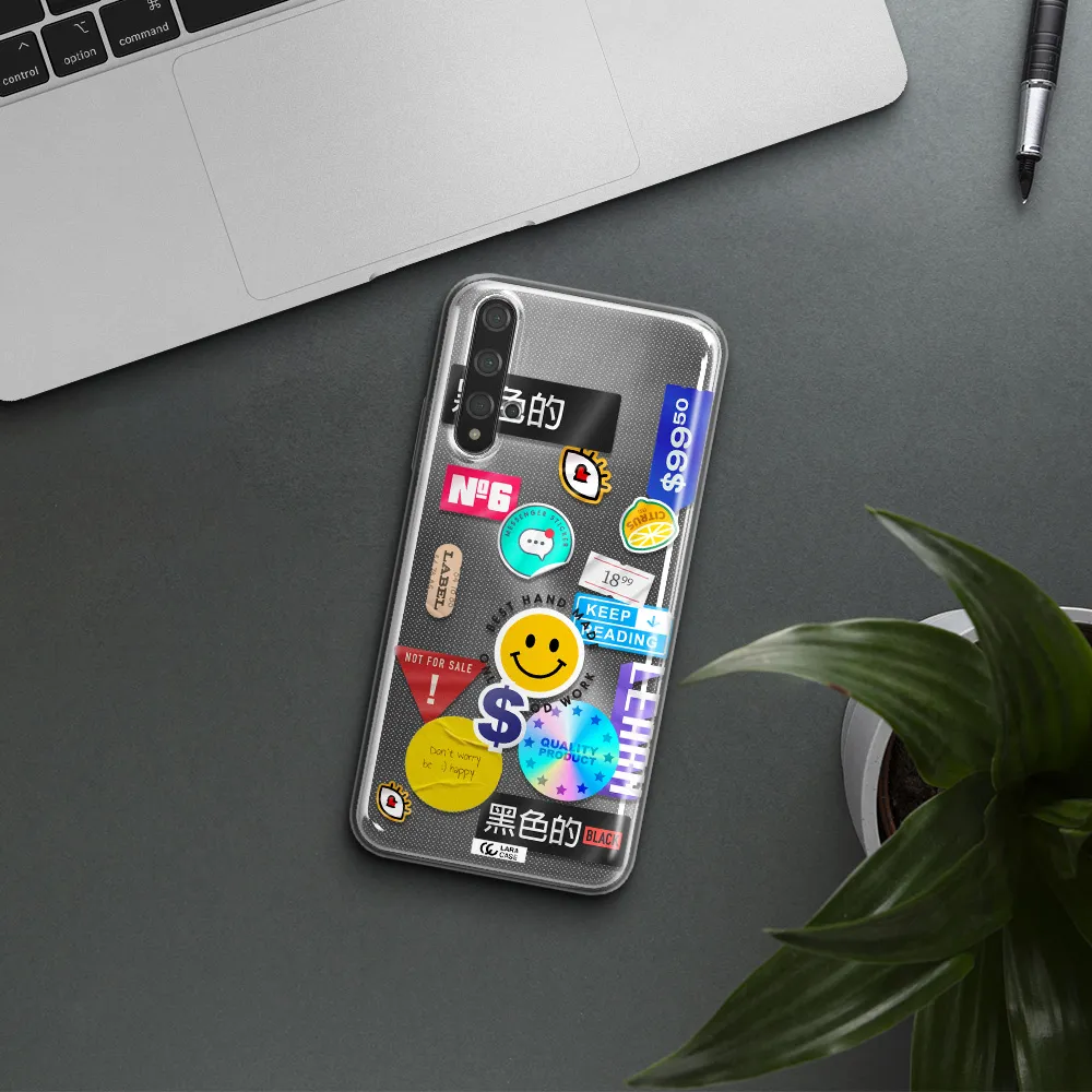 Happy Stıckers Huawei Nova 5t Clear TPU Case