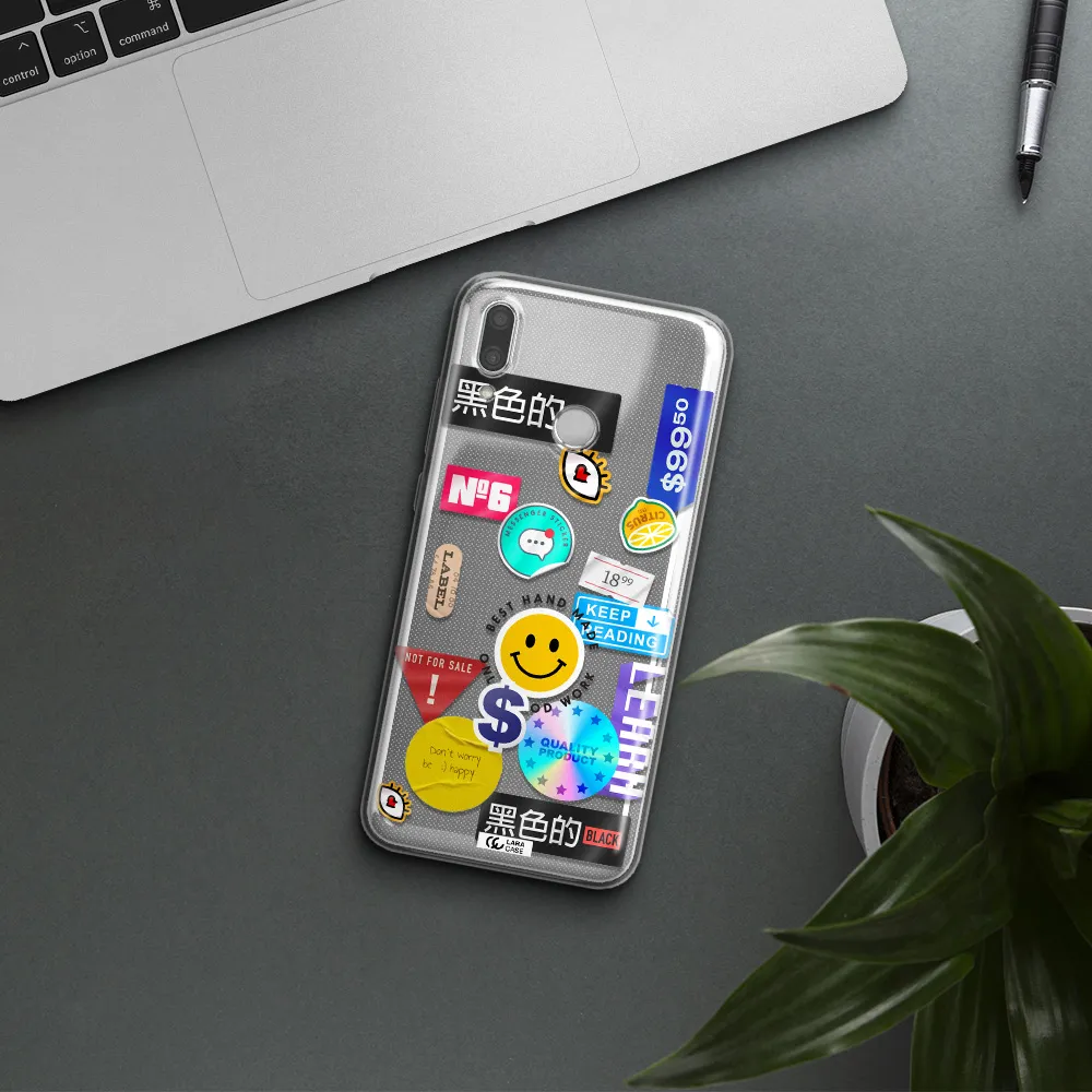 Happy Stıckers Huawei P Smart 2019 Clear TPU Case