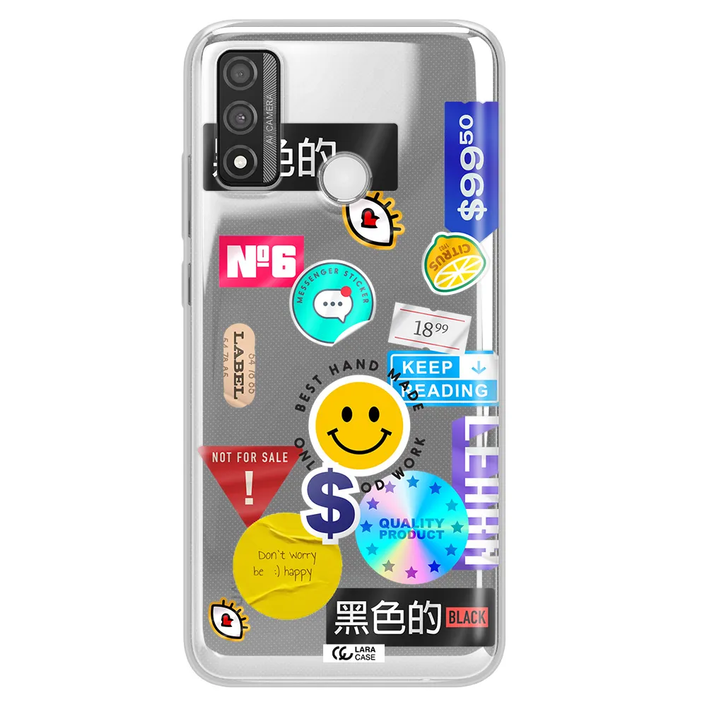 Happy Stıckers Huawei P Smart 2020 Clear TPU Case