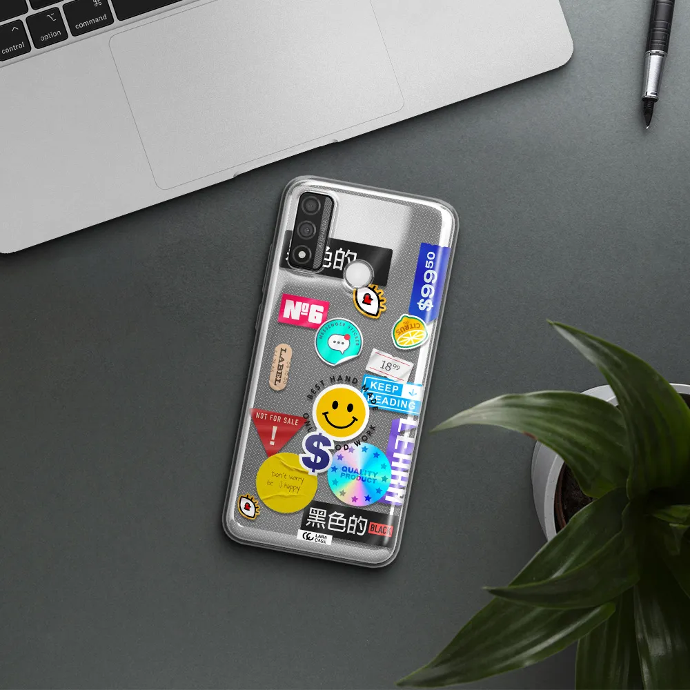 Happy Stıckers Huawei P Smart 2020 Clear TPU Case