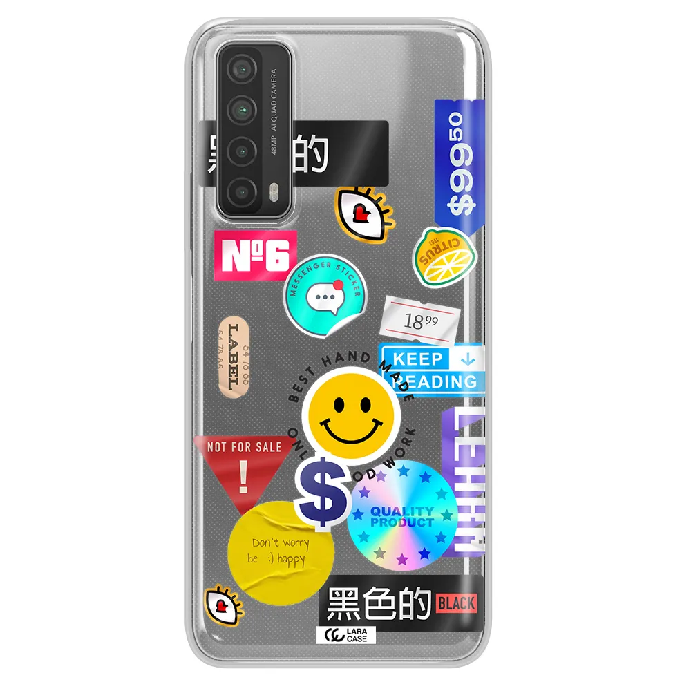Happy Stıckers Huawei P Smart 2021 Clear TPU Case