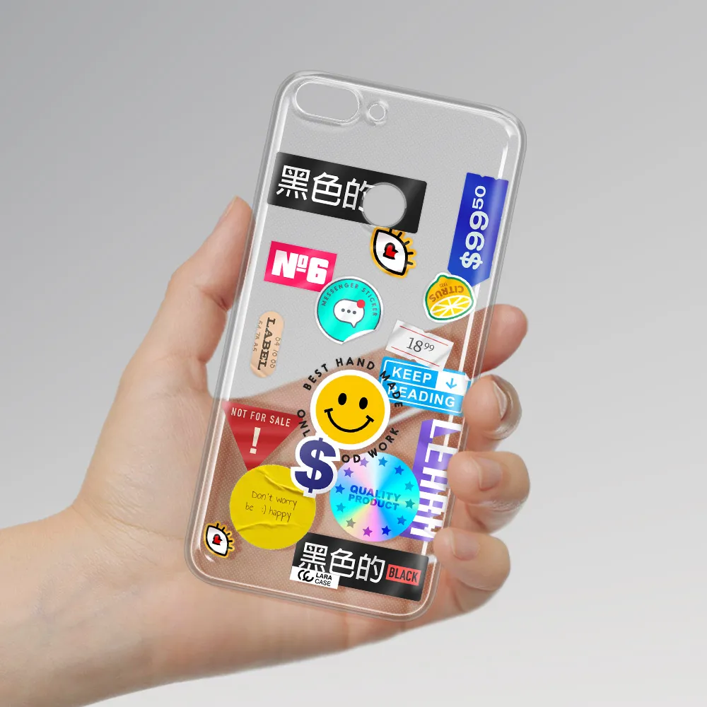 Happy Stıckers Huawei P Smart Clear TPU Case