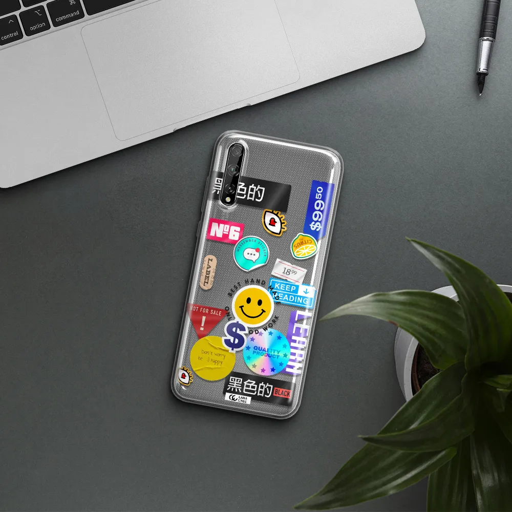 Happy Stıckers Huawei P Smart S Clear TPU Case