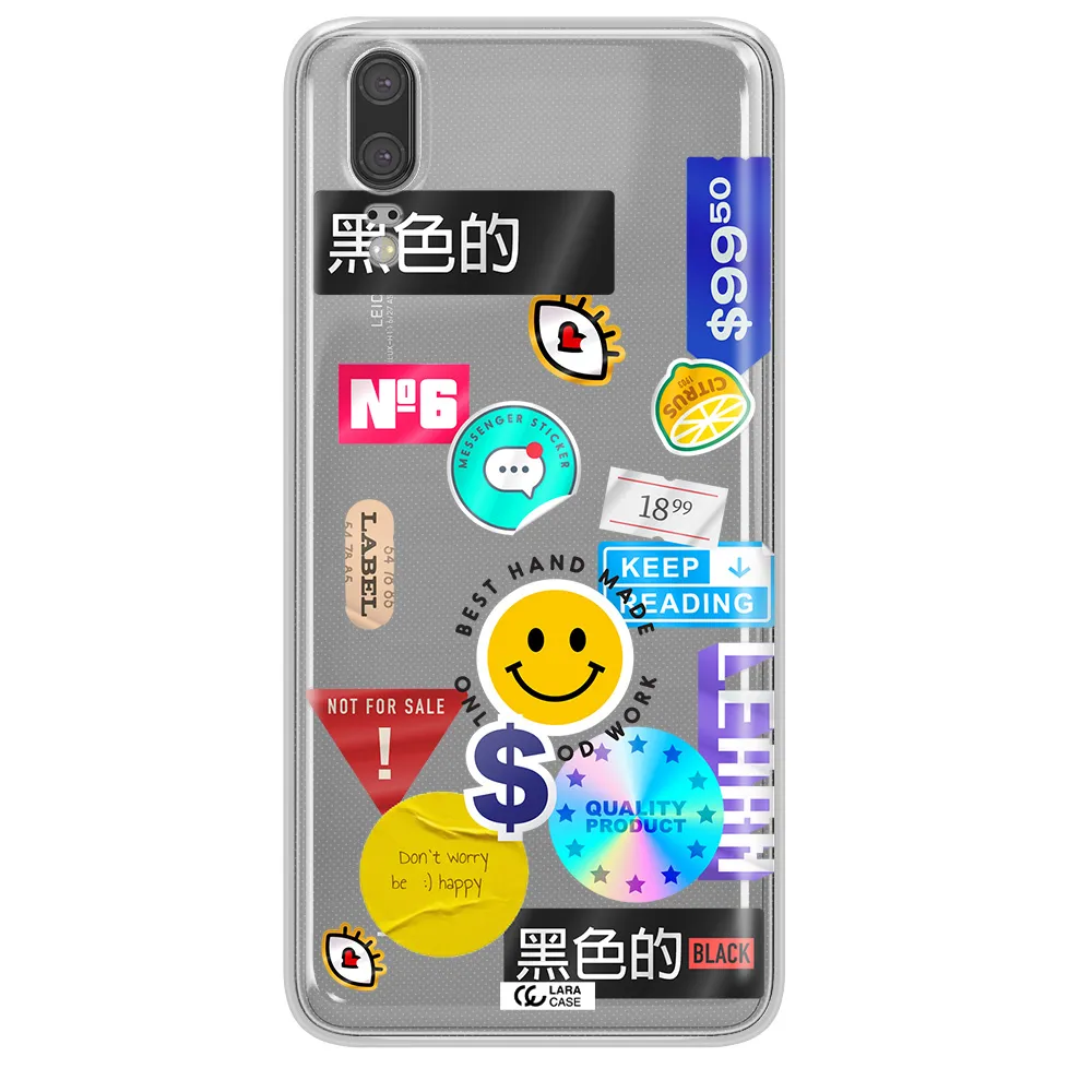 Happy Stıckers Huawei P20 Clear TPU Case